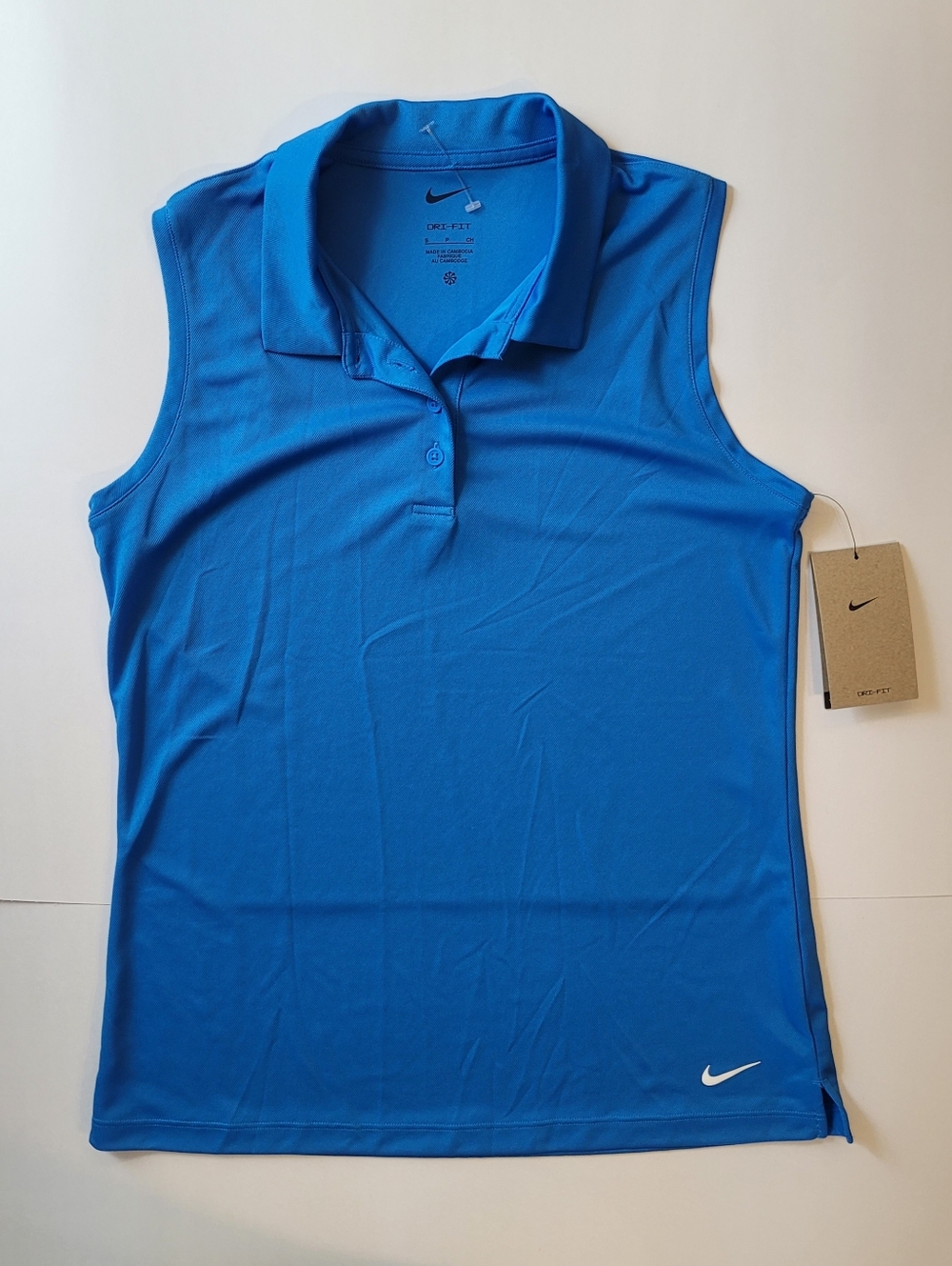Nike Dri-FIT Women's Sleeveless Polo Top - Blue